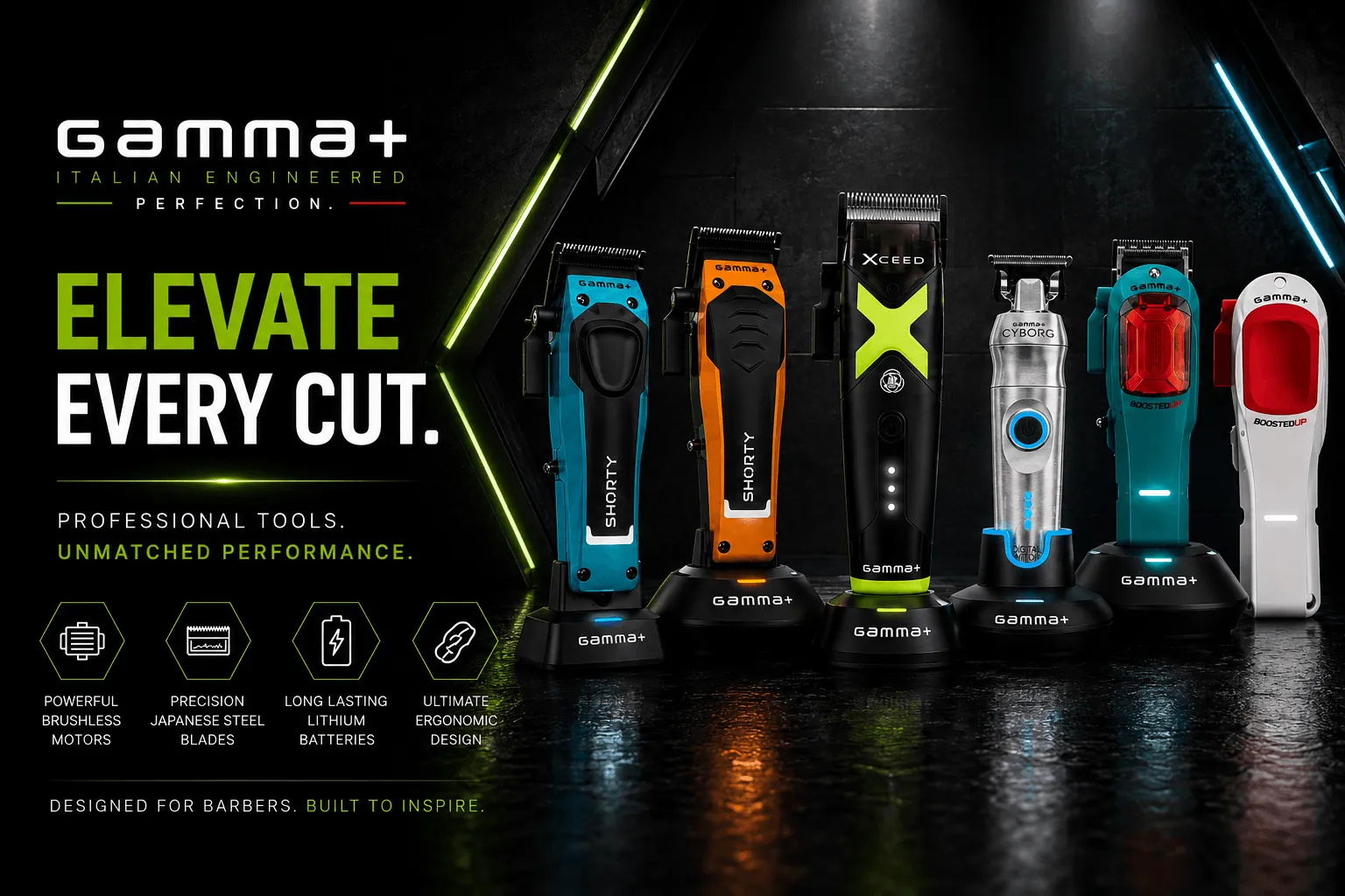 Gamma+ professional barber tools